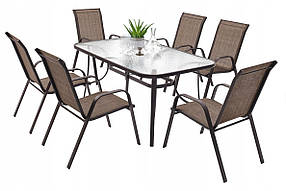 Садові  меблі  NEVADA  Стіл  +  6  крісел  Різні  кольори