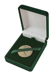 Класичний футляр для нагород, медалей, орденів, монет, значків зелений оксамитовий 804-2