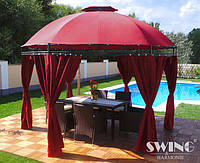 Круглий  павільйон  Swing  amp;  harmonie  3.5  м  червоний  з  освітленням  LED