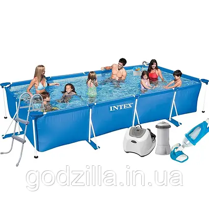 Каркасний  басейн  Intex  28273  -  7,  450  х  220  х  84  см  (4  г/год,  3  785  л/год,  сходи,  тент,  під