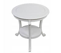 Класичний круглий журнальний стіл із розрізом 60 x 60 см Білий