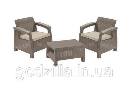 Набір пластикових меблів Keter Corfu II Weekend Set капучіно