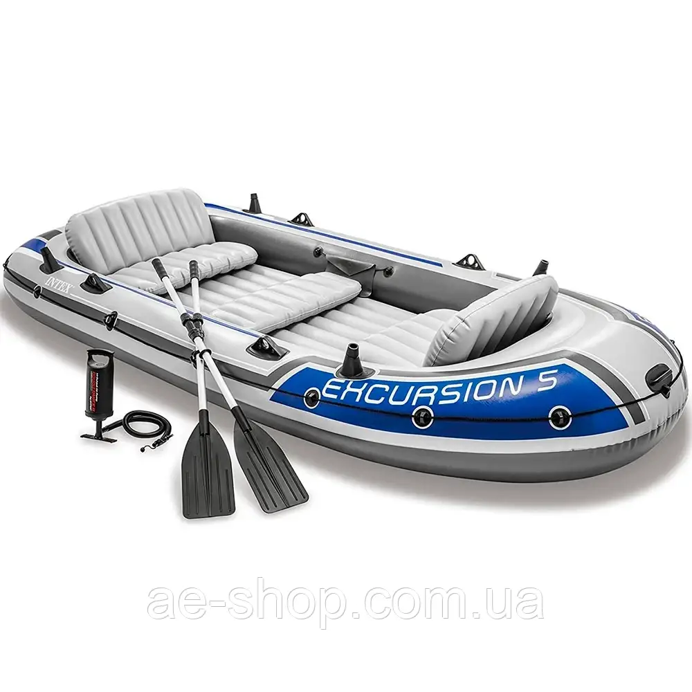П#39;ятимісний  надувний  човен  Intex  68325  Excursion  5  Set,  366  х  168  см  (весла,  ручний  насос).