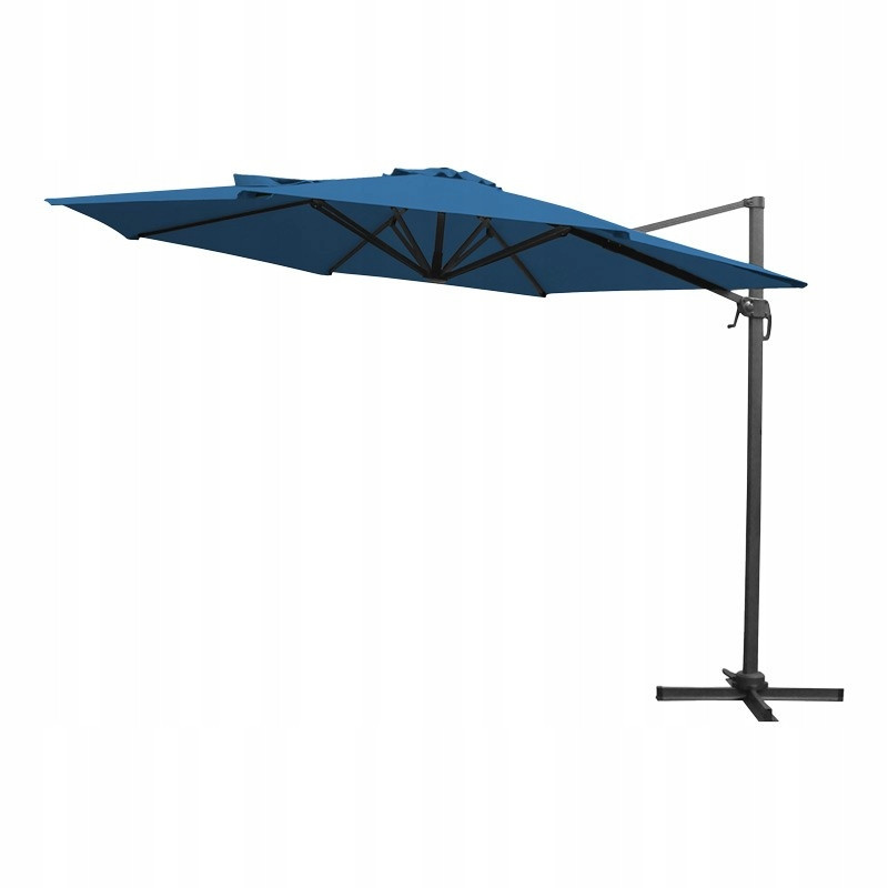 Парасолька  садова  KAZUAR  Алюмінієва  350  см  з  поворотом  на  360°  Синя