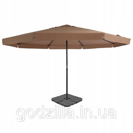 Велика  парасолька  Greatstore  500  x  385  см  +  Обважнювач  Сіро-бежевий