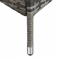 Лежак  на  колесах  Kalamata  ротанговий  з  матрацом  Бежево-коричневий  Сірий, фото 4