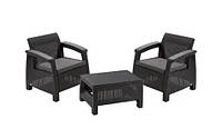 Набір  пластикових  меблів  Keter  Corfu  II  Weekend  Set  223250  для  балкона  графіт