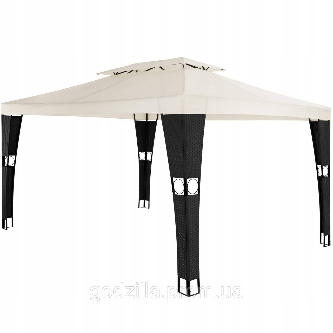 Павільйон  ротанговий  Mona  3x4m  Чорно-бежевий, фото 1