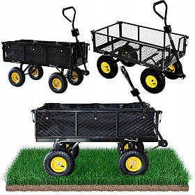 Садовий  візок  із  низькими  бортами,  чорне  навантаження  300  кг