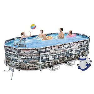 Каркасний  басейн  Bestway  56719  з  гідромасажем  та  підсвічуванням,  610  х  366  х  122  см  (9  463  л/г