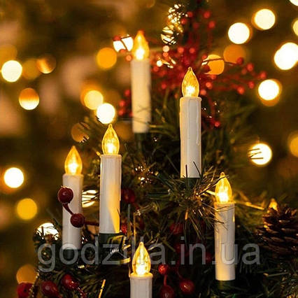 Свічі  новорічні  на  дроті  30  LED