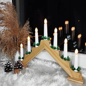 Дерев#39;яний  світильник  "Свічі"  7  LED