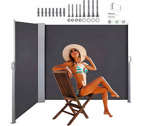 Маркіза  перегородка  бічна  300х160  см  Сірий  (антрацит)