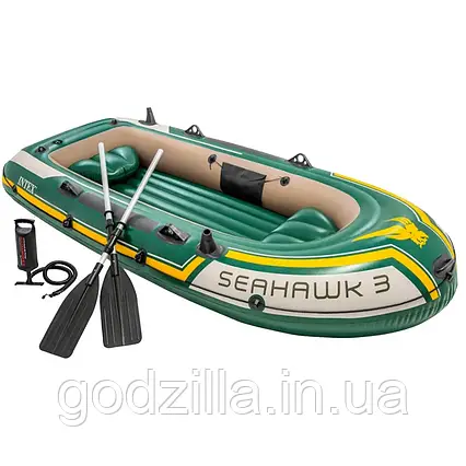 Тримісний  надувний  човен  Intex  68380  Seahawk  3  Set,  295  х  137  см  (весла,  ручний  насос).  3-х  ка
