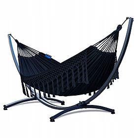 Гамак  Santia  з  металевим  каркасом  для  двох  осіб  Бежевий  Чорний