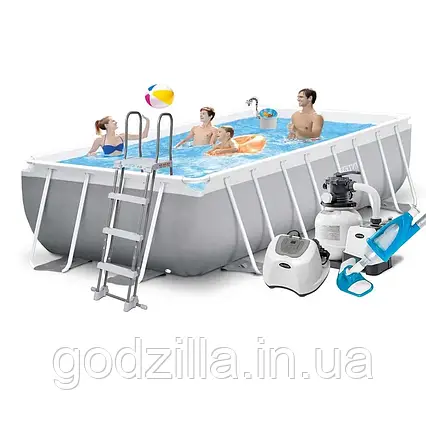 Каркасний  басейн  Intex  26790  -  11,  400  х  200  х  122  см  (5  г/год,  6  000  л/год,  сходи,  тент,  п