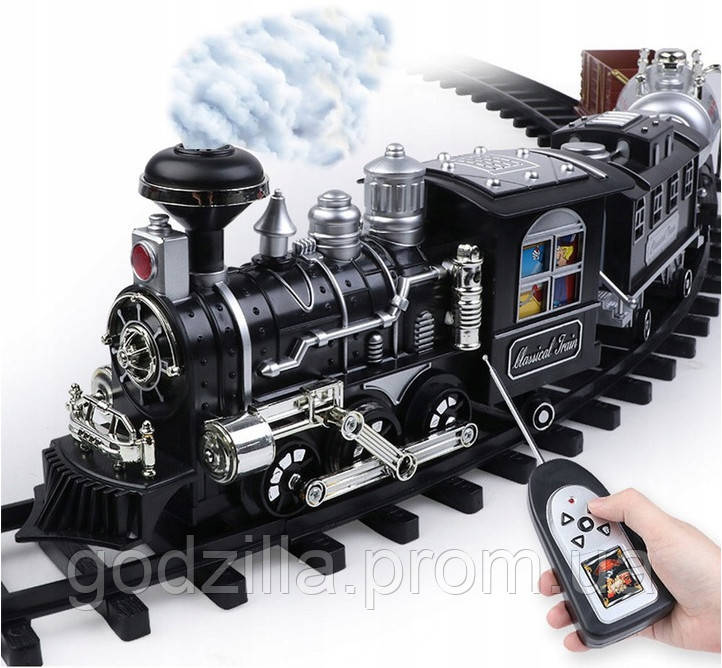 Залізна  дорога  -  поїзд  що  випускає  пар  з  пультом  управління, фото 1