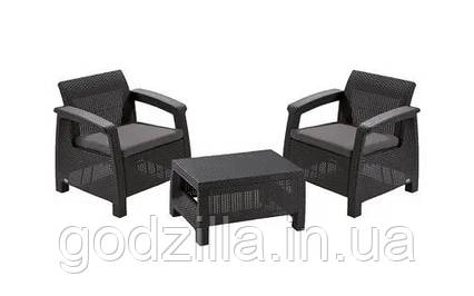 Набір  пластикових  меблів  Keter  Corfu  II  Weekend  Set  223250  для  балкона  графіт