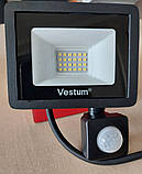 Прожектор Led Vestum  10 Вт з датчиком руху та освітленості Вуличний ліхтар зовнішнього освітлення фасадний світильник, фото 5