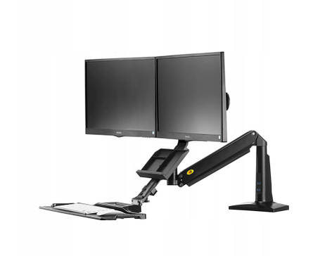 Кронштейн NB FC24-2A настільний для двох моніторів 19" - 24" з підставкою для клавіатури, фото 1