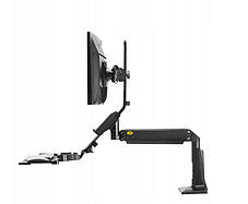 Кронштейн NB FC24-2A настільний для двох моніторів 19" - 24" з підставкою для клавіатури, фото 3