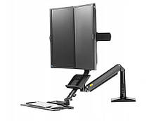 Кронштейн NB FC24-2A настільний для двох моніторів 19" - 24" з підставкою для клавіатури, фото 4