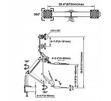 Кронштейн NB FC24-2A настільний для двох моніторів 19" - 24" з підставкою для клавіатури, фото 5