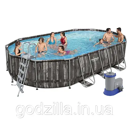 Каркасний  басейн  Bestway  5611R,  610  х  366  х  122  см  (5  678  л/год,  тент,  драбина,  дозатор)