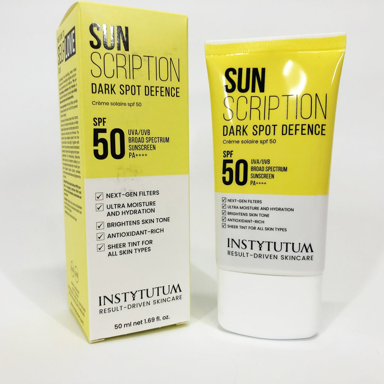 Сонцезахисний крем із освітлювальним ефектом Instytutum Sunscription Dark Spot Defence SPF 50, 50 мл, фото 1