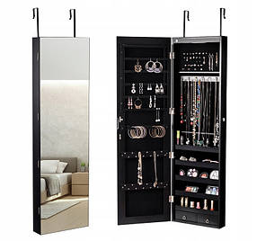 Дзеркало  шафи  підвісна  для  біжутерії  з  LED-підсвіткою  Чорний