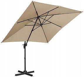 Парасолька  садова  Uniprodo  квадратна  250  х  250  см  з  поворотом  на  360°  Екрю