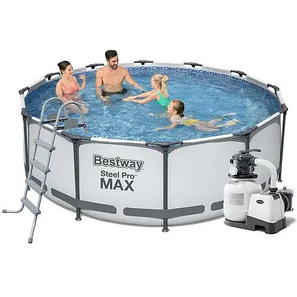 Каркасний басейн Bestway 56420 - 6, 366 х 122 см (5 700 л/год, драбина, тент, підстилка), фото 1