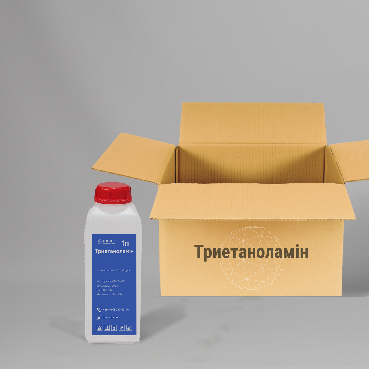 Триетаноламін ТЭА у флаконах 1л (у коробці 20 флаконів)