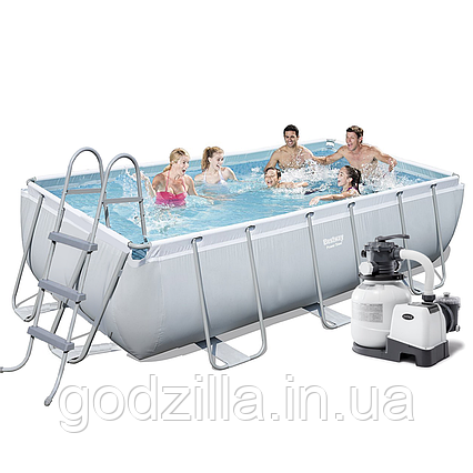 Каркасний  басейн  Bestway  56442-6,  404  х  201  х  100  см  (6  000  л/год,  сходи,  тент,  підстилка)