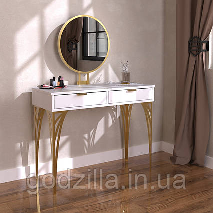Туалетний стіл Pacardo Design Deco Білий мат / Золото