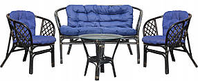 Набір  ротангових  меблів  BAHAMA  Чорно-синій