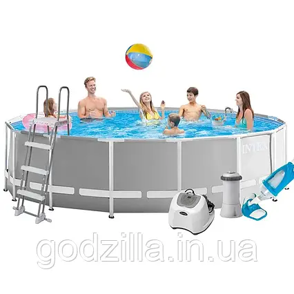 Каркасний  басейн  Intex  26726  -  6,  457  x  122  см  (4  г/год,  3785  л/год,  тент,  підстилка,  сходи,