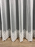 Тюль з вишитим низом на основі бамбука. Колір: молочний, фото 5