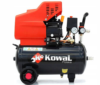 Компресор повітряний масляний KOWAL POLSKA  ( 24 л / 8 атм / 220 л/хв / 2.5кВт ) мобільний