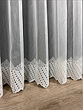 Тюль з вишитим низом на основі бамбука. Колір: молочний, фото 7