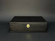 Набір 6-ти бронзових стопок "Бочка" з ножем в кейсі з екошкіри, фото 4