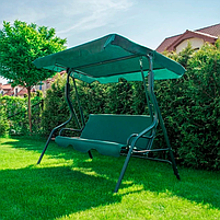 Гойдалка садова 4P Garden 180х110см посилена 3 х місцева металева з тентом з м'яким диваном для дачі саду саду будинку, фото 5