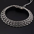 Широкий срібний браслет чоловічий подвійний бісмарк плоский замок коробка. Ширина 13 мм. Довжина 24 см, фото 7