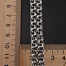 Широкий срібний браслет чоловічий подвійний бісмарк плоский замок коробка. Ширина 13 мм. Довжина 24 см, фото 5