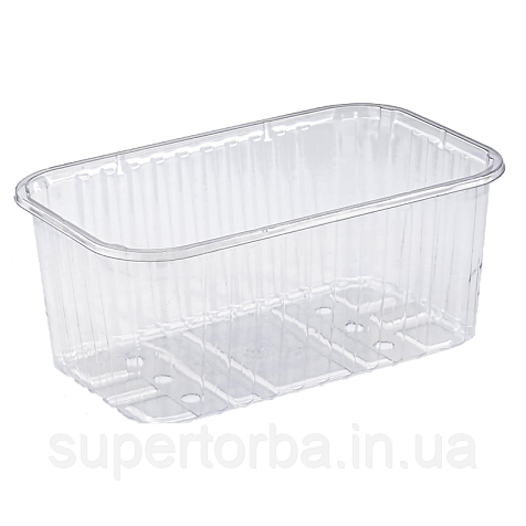 Лоток для ягід, пінетка, прозора без кришки на 750 гр 190х115х80 Т6-750/80 50 шт/уп., фото 1