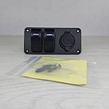 Панелі з 2 перемикачами, двома USB-портами та цифровим вольтметром., фото 4