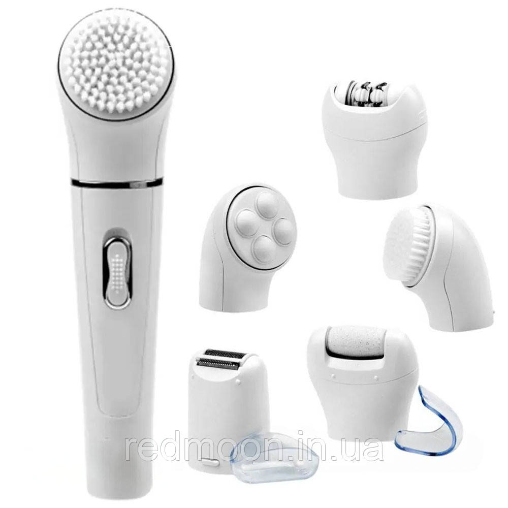 Жіночий епілятор-бритва-масажер, 5в1, Beauty Tools Kit / Багатофункціональний акумуляторний епілятор