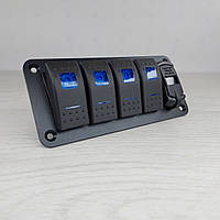 Панелі з 4 перемикачами, двома USB-портами та цифровим вольтметром