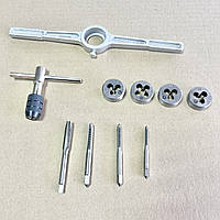 Набір плашок і мітчиків, 10 од., M4, M5, M6, M8 INTERTOOL SD-8025