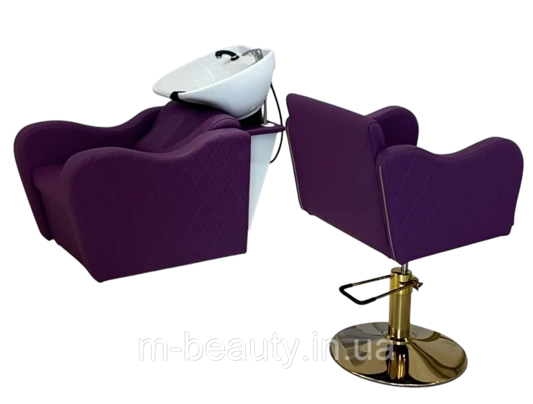Перукарський комплект 2в1 Ketrin Strong Violet (крісло + перукарське крісло-мийка)